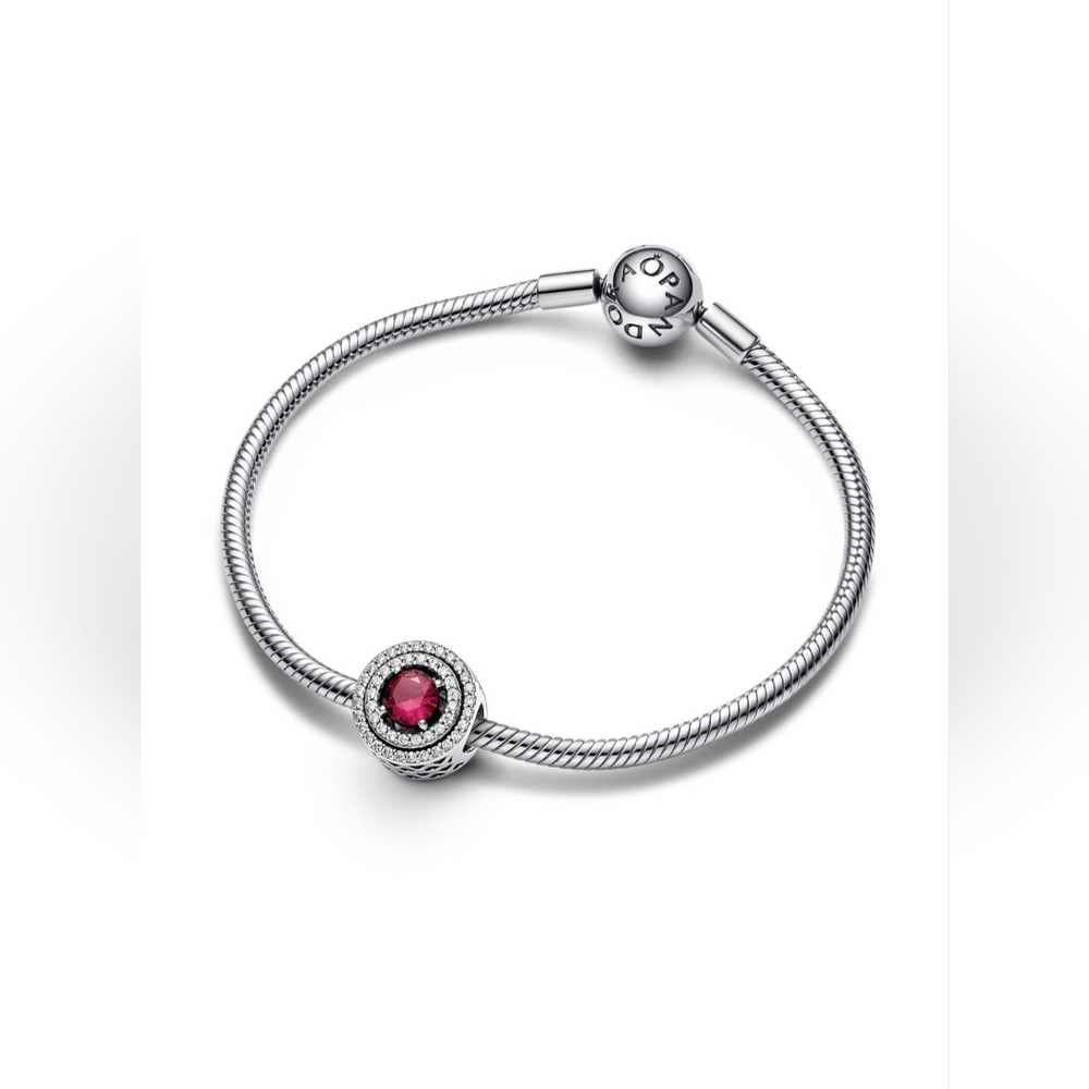 Pandora Moments SterlingSilver Sparkling Leveled RoundCharm